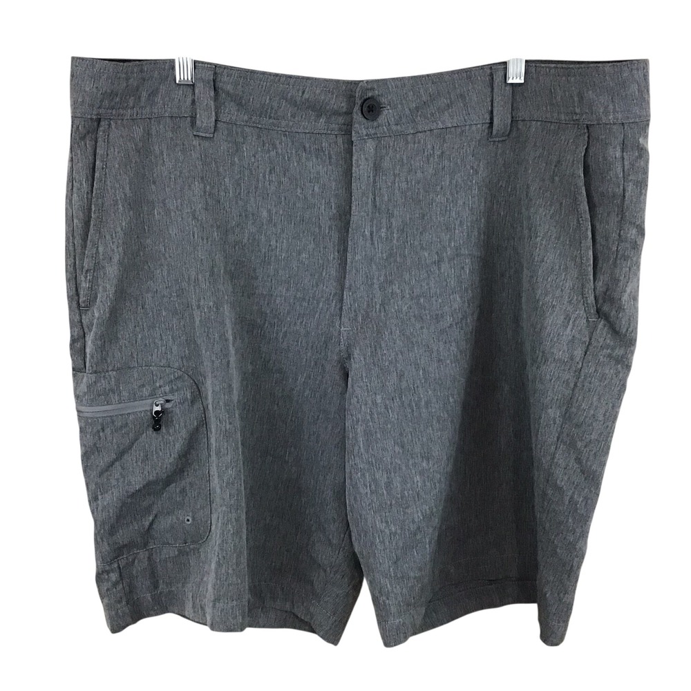 Magellan Outdoors Fish Gear Mens 38 Gray Water Repellent Fishing Cargo Shorts
